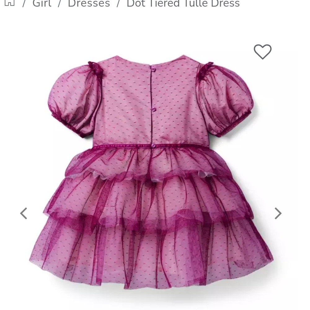 Sale 🎉🥳 4/$25 or $10 Janie & Jack Burgandy Tulle Dress Size 3T. - Picture 4 of 5
